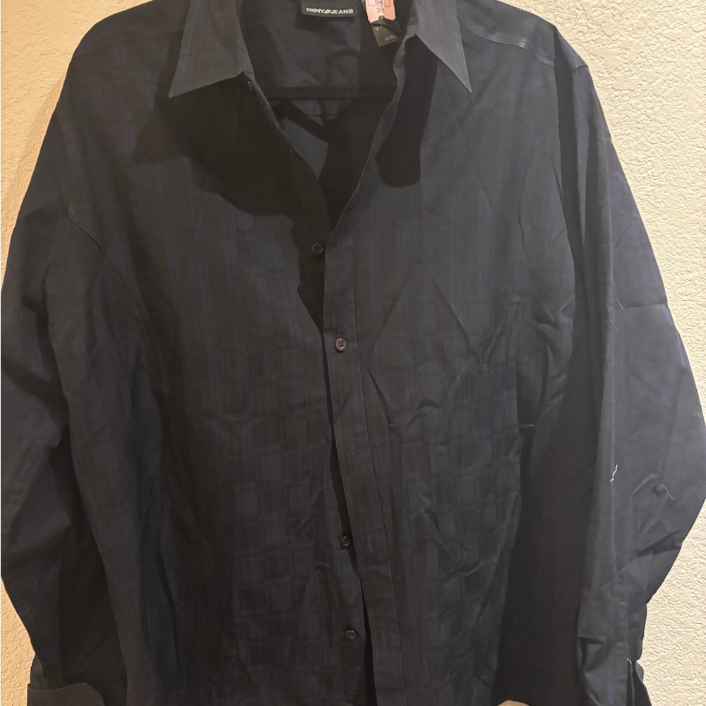 DKNY Men's Black Button-Up Shirt